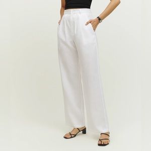 Reformation white linen pants